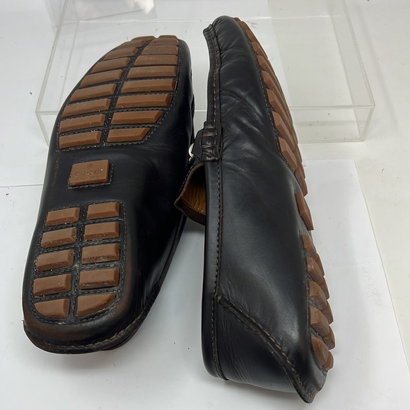 Gucci Men’s Sz 8 Brown Leather Bamboo Horsebit Slip on Loafers main image 8
